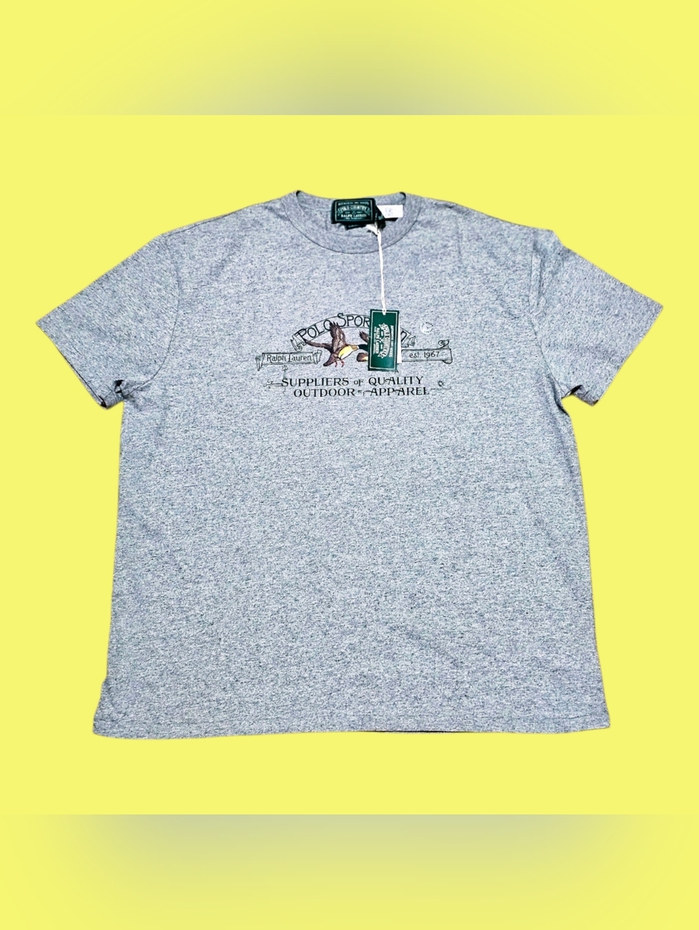 Ralph Lauren Heather Gray Outdoor Graphic Crew Tee